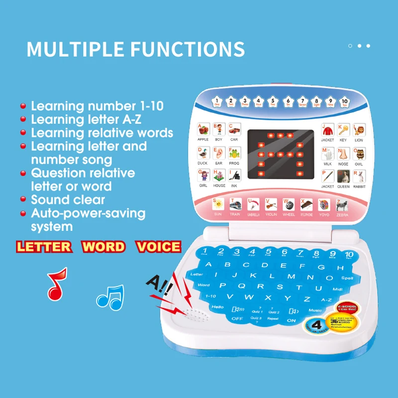 Kids Educational Computer - Máquina de aprendizagem eletrónica para crianças,