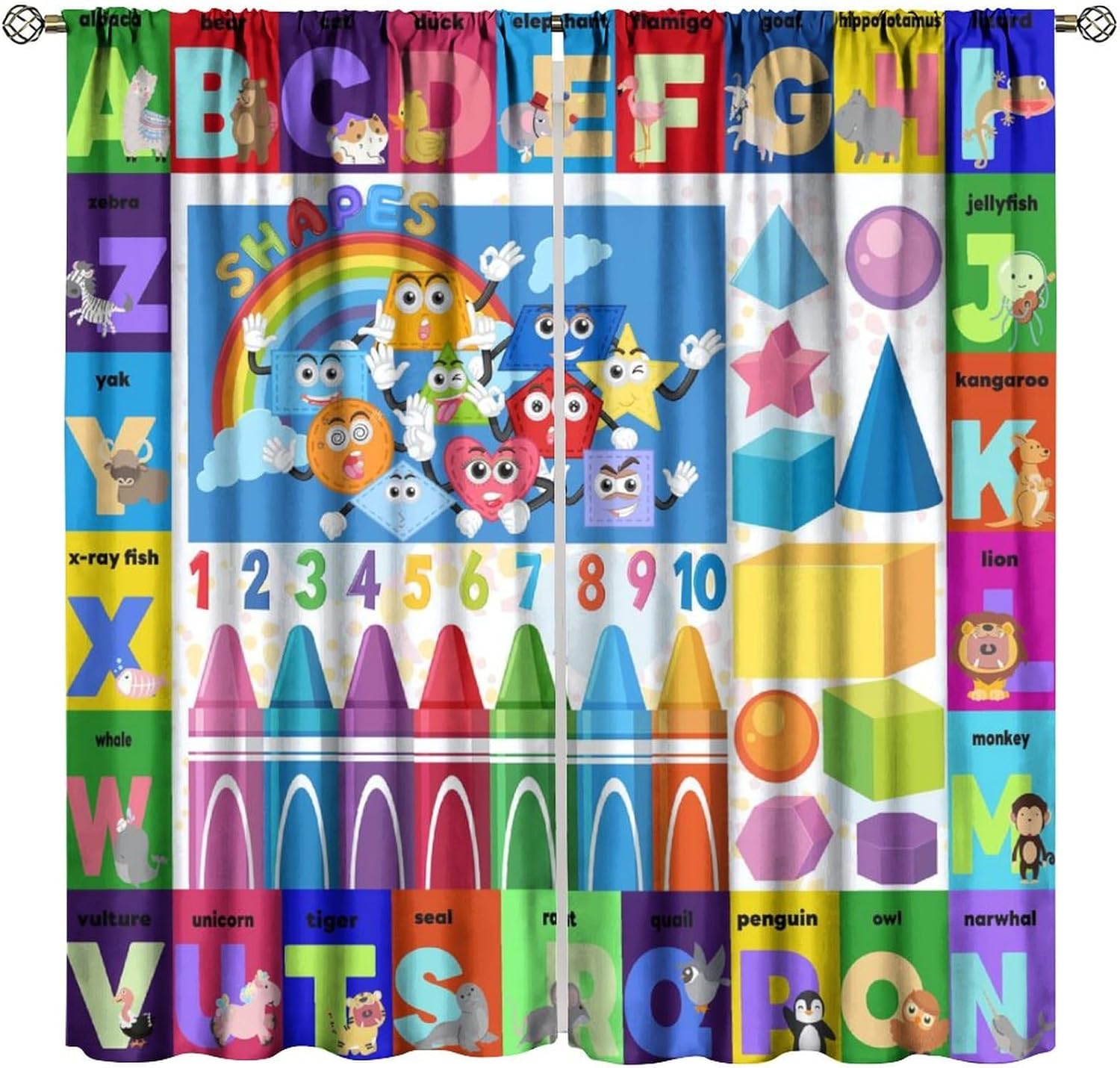 Kids Education Youtube - Cortinas coloridas de educação ABC, desenhos