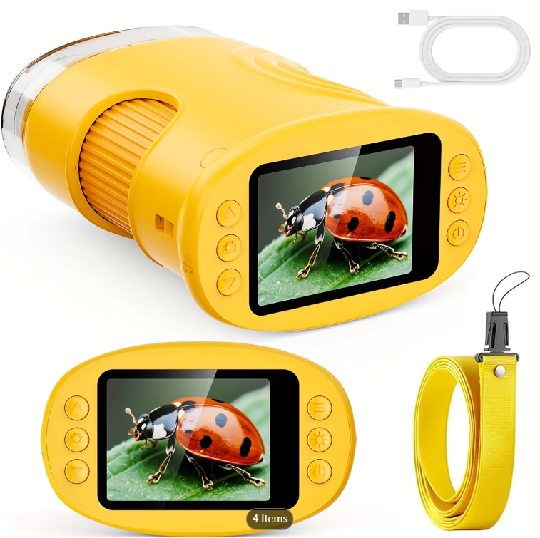 Kids Educational Videos - Microscópio de Bolso 1000X para Crianças