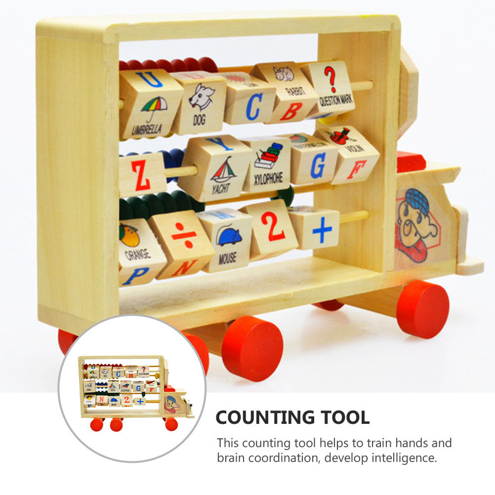 Suporte de ábaco de madeira co - Kids Education Calculator avaliação e preço