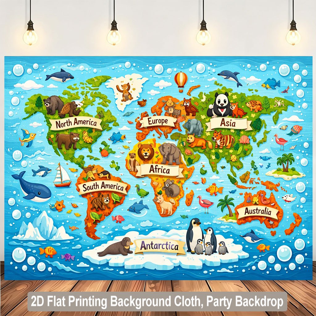 Tapete decorativo com mapa do  - Kids Education World avaliação e preço