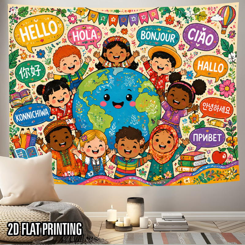 Tapete com Mapa Mundi e Saudaç - Kids Education Nursery avaliação e preço
