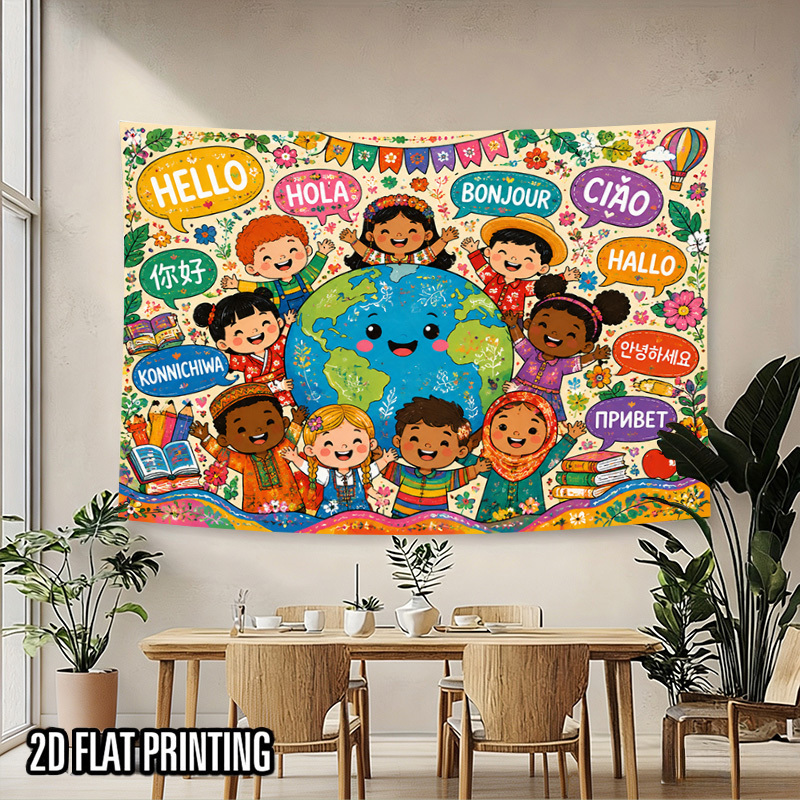Tapete com Mapa Mundi e Saudaç - Kids Education Nursery avaliação e preço