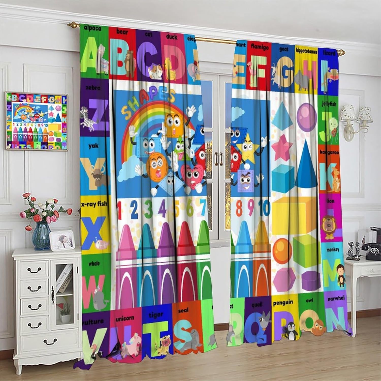 Cortinas coloridas de educação - Kids Education Youtube avaliação e preço