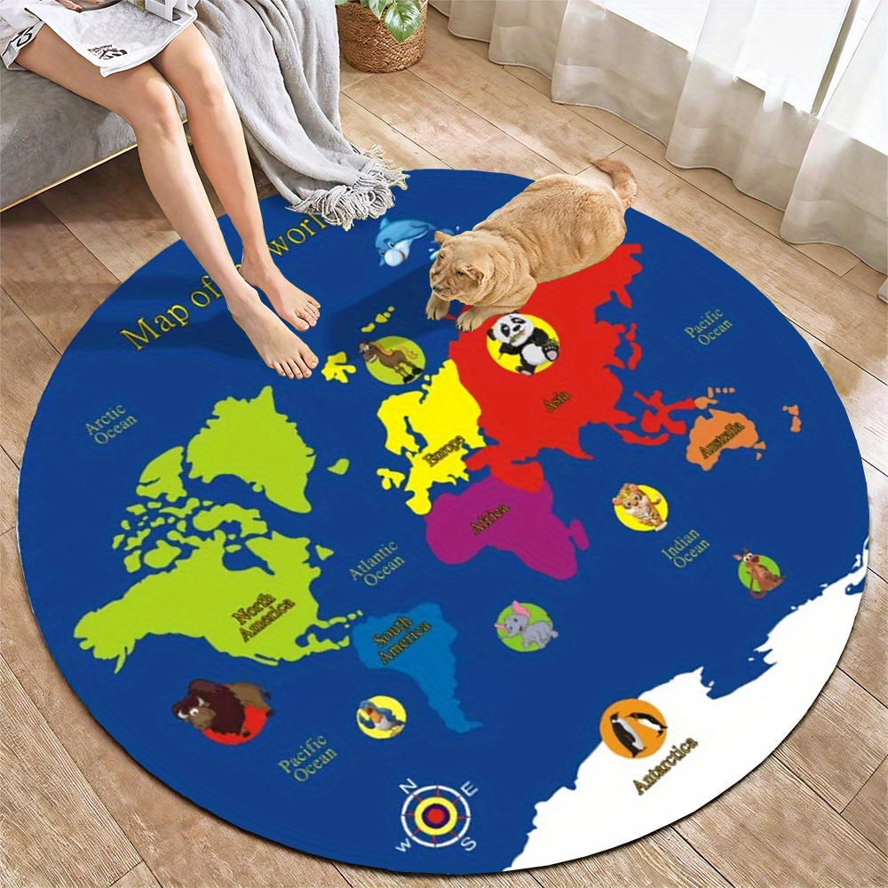 Tapete Redondo Mapa Mundial de - Kids Education Nursery avaliação e preço