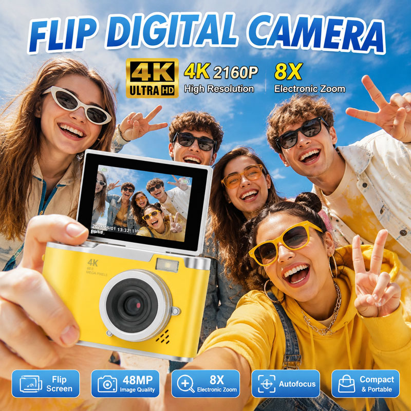 Câmera Digital 4K 48MP, Câmera - Kids Educational Videos avaliação e preço