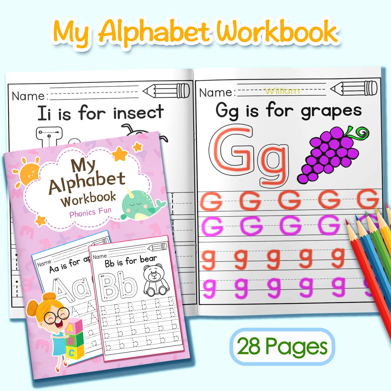 Livro de atividades para color - Kids Education Words avaliação e preço