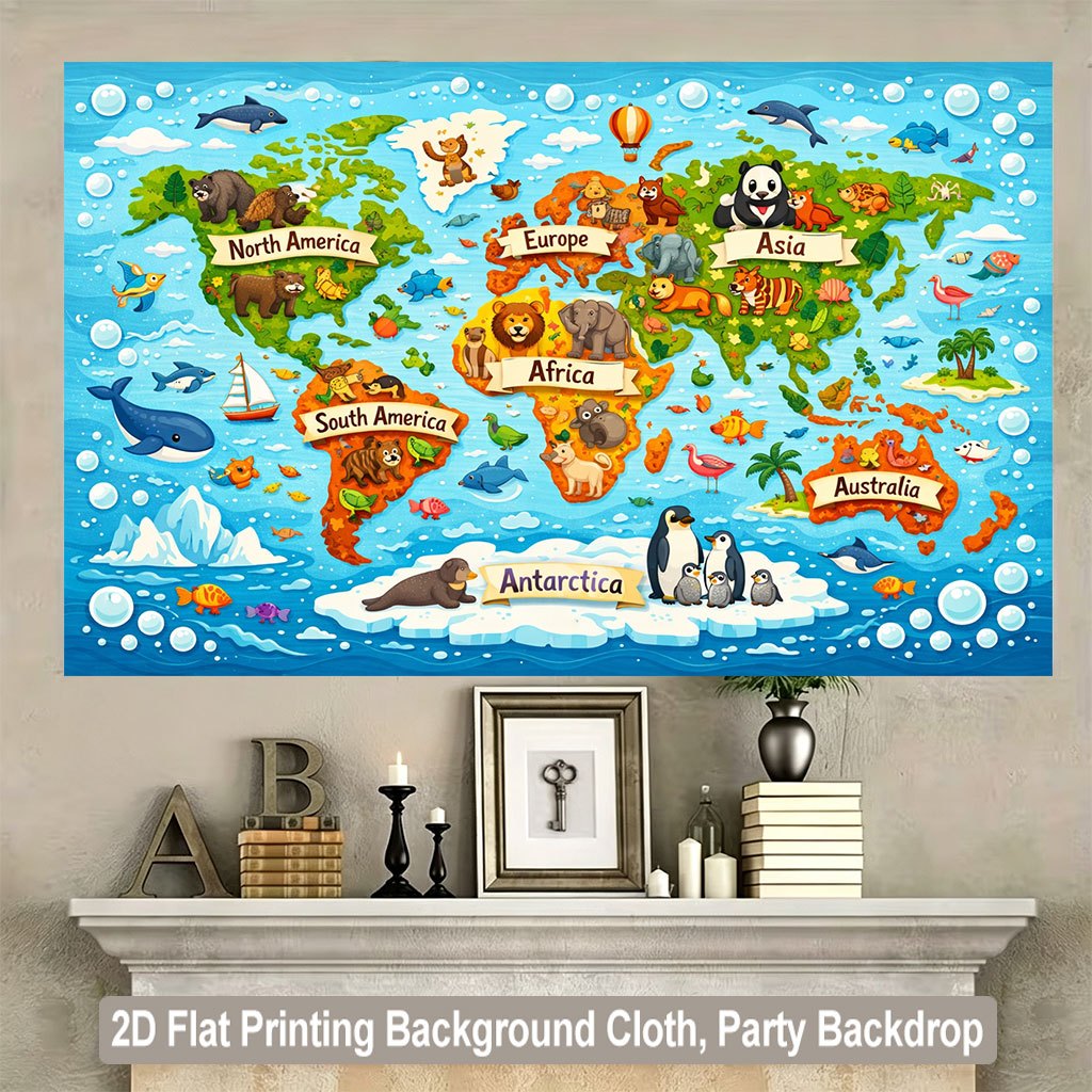 Tapeçaria de Mapa Mundi com An - Kids Education Nursery avaliação e preço